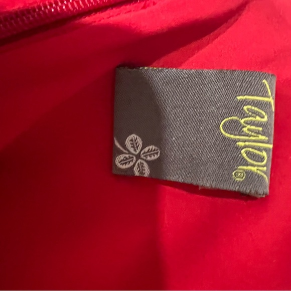 Elegant Lined Red Knot-Front Midi Dress Medium - Picture 9 of 11